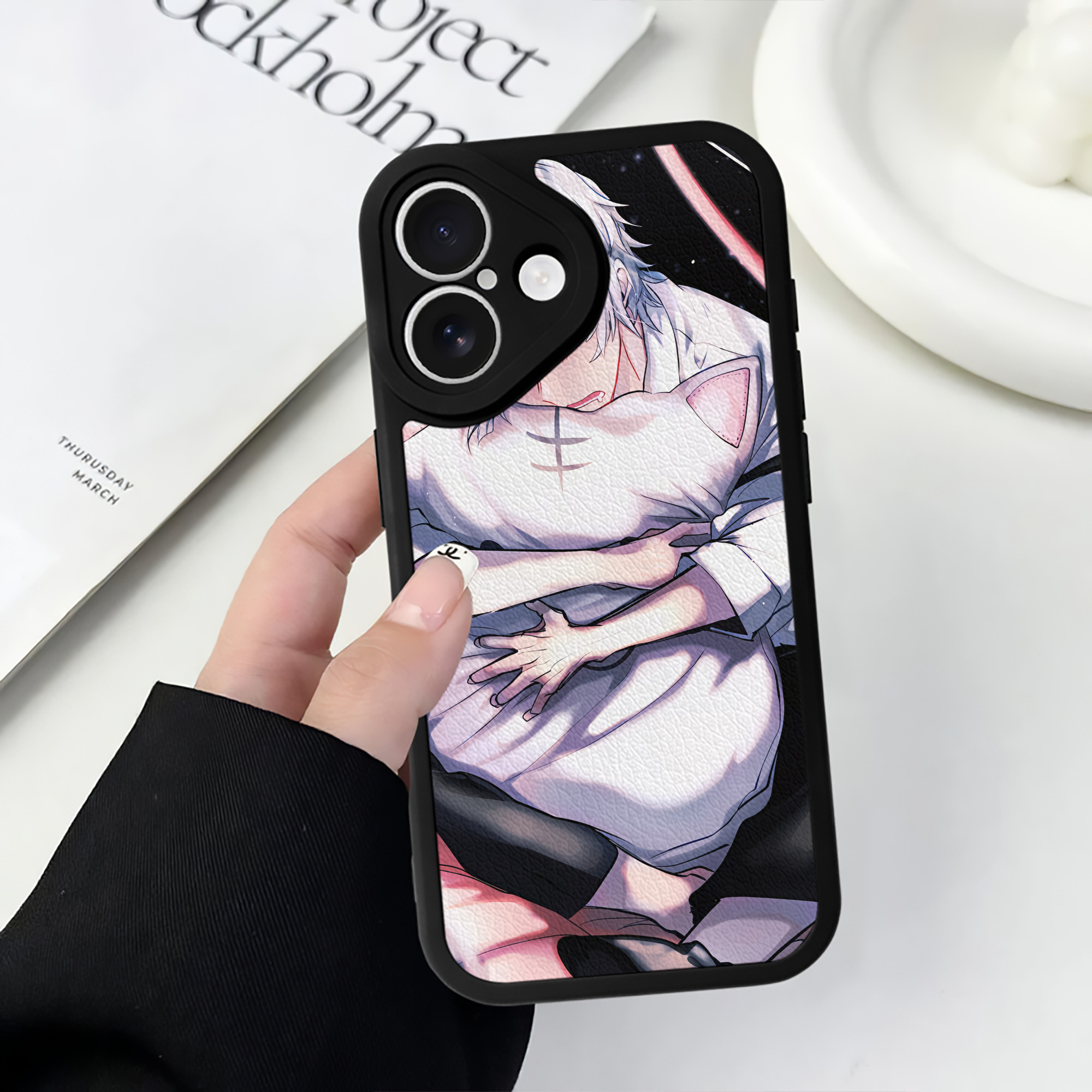 （画像用） 文豪ストレイドッグス Bungo Stray Dogs 【iPhone 16シリーズ対応】シリコンスマホケース（レザー調） 材質：シリコン